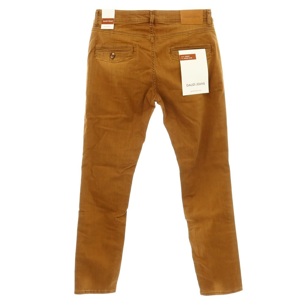 【新品】ガウディ GAUDI JONNY ストレッチ コットン デニムパンツ オレンジブラウン【 34 】【 状態ランクN 】【 メンズ 】