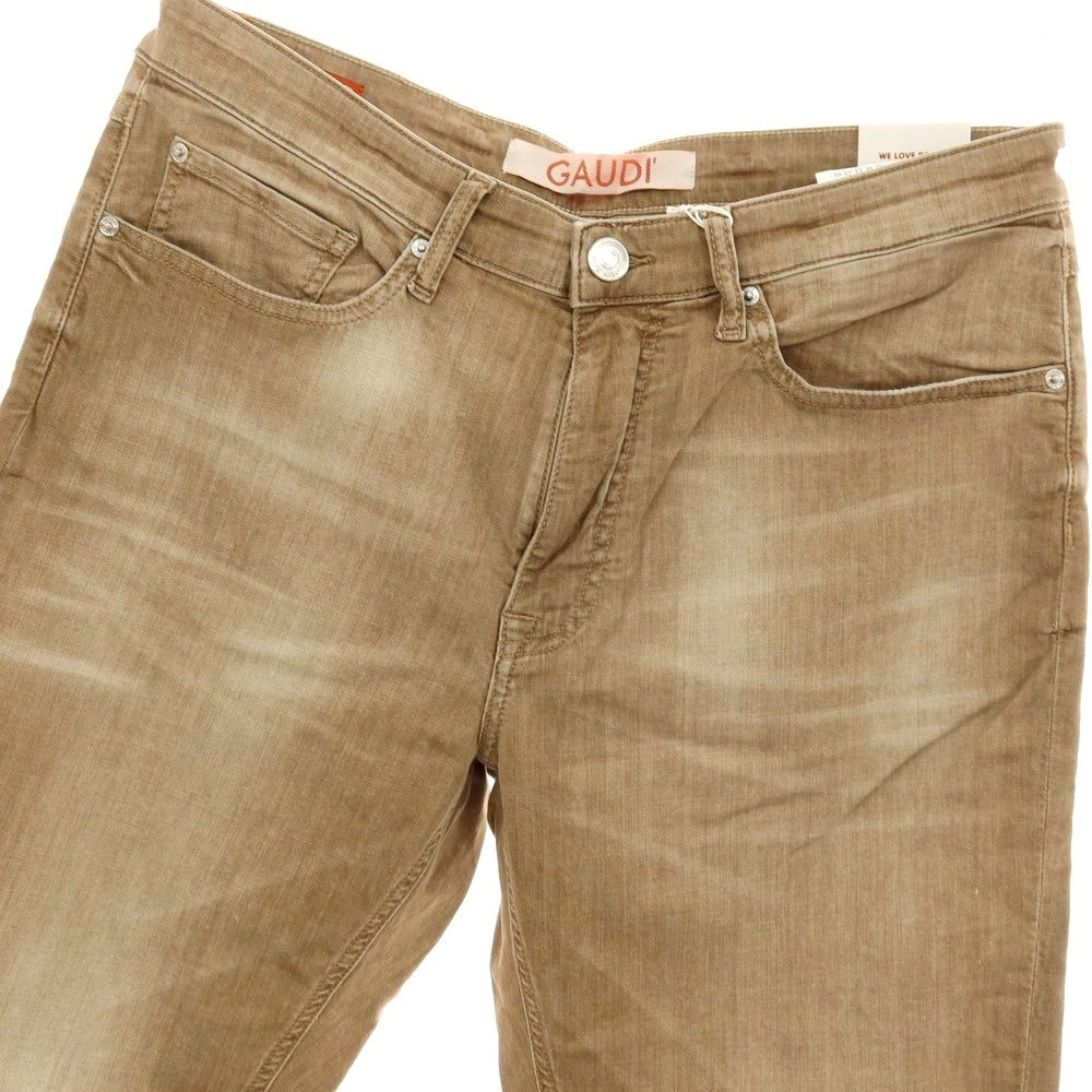 【新品】ガウディ GAUDI BRANDO ストレッチ コットン デニムパンツ ダークベージュ【 サイズ34 】【 状態ランクN 】【 メンズ 】 [CPD]