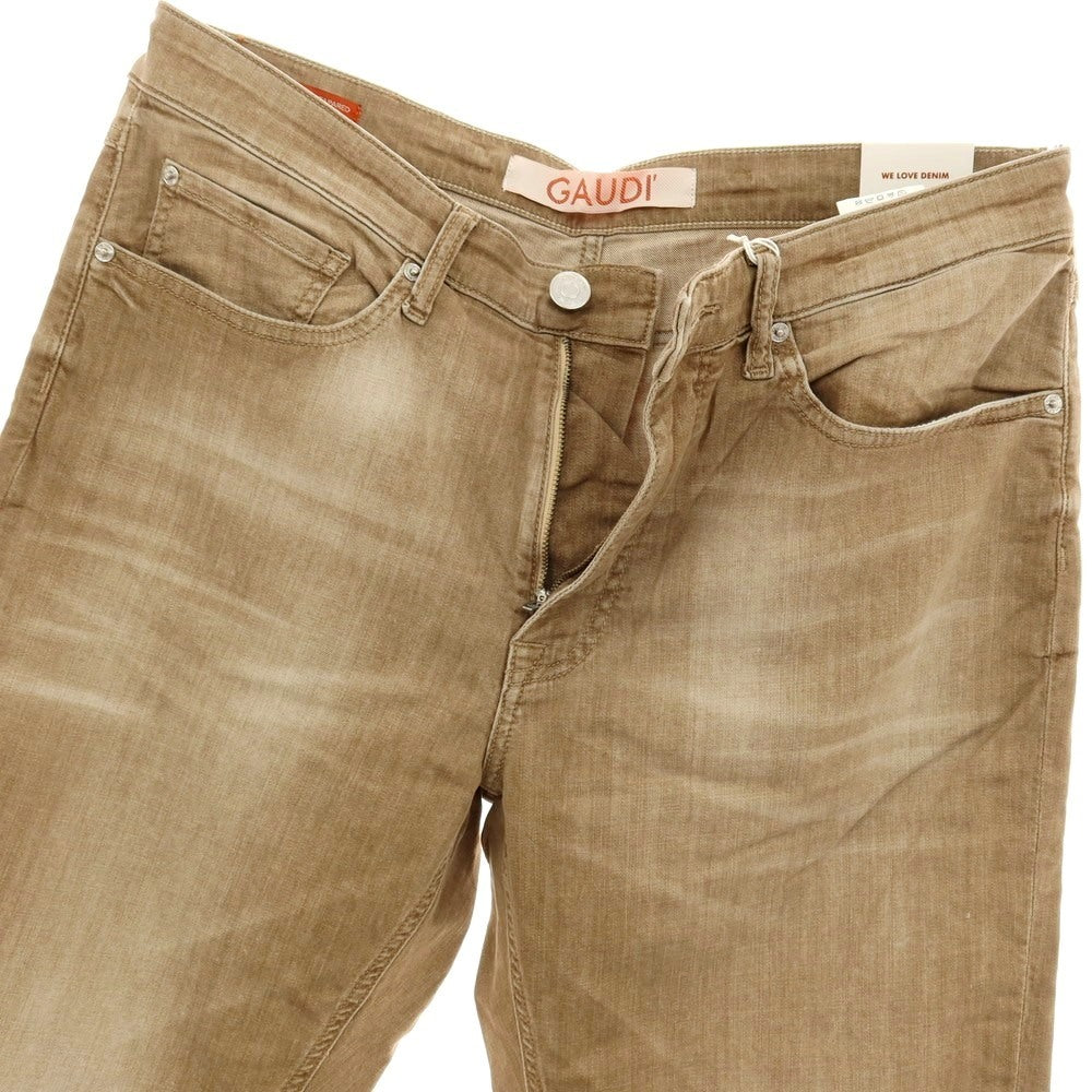 【新品】ガウディ GAUDI BRANDO ストレッチ コットン デニムパンツ ダークベージュ【 サイズ34 】【 状態ランクN 】【 メンズ 】 [CPD]
