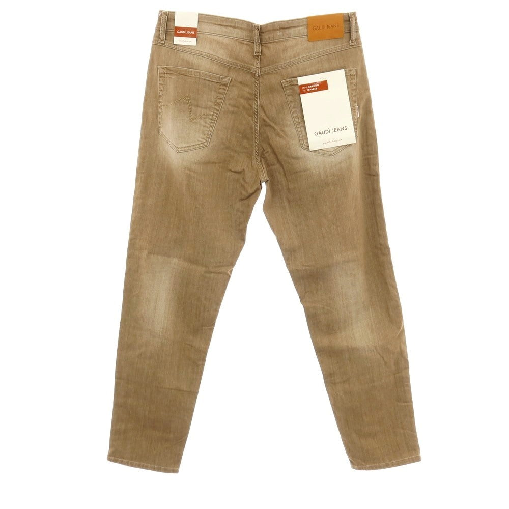【新品】ガウディ GAUDI BRANDO ストレッチ コットン デニムパンツ ダークベージュ【 サイズ34 】【 状態ランクN 】【 メンズ 】 [CPD]