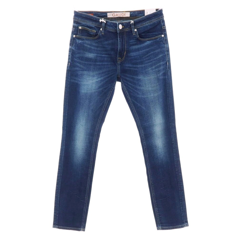 【新品】ガウディ GAUDI JEANS BRUCE ストレッチ コットン デニムパンツ ジーンズ ネイビー【 34 】【 状態ランクN 】【 メンズ 】
