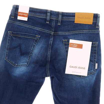 【新品】ガウディ GAUDI JEANS BRUCE ストレッチ コットン デニムパンツ ジーンズ ネイビー【 34 】【 状態ランクN 】【 メンズ 】