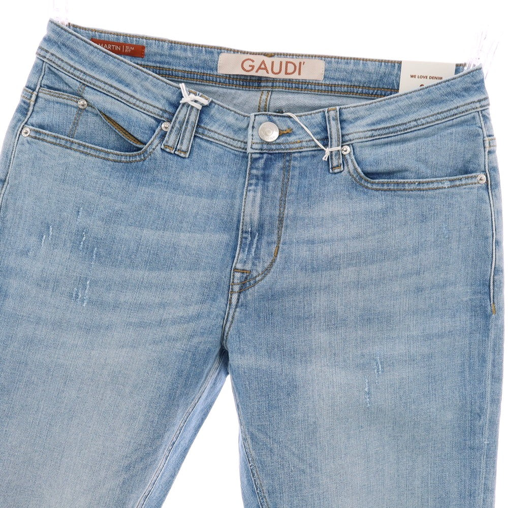 【新品】ガウディ GAUDI JEANS MARTIN ストレッチ コットン デニムパンツ ジーンズ ライトブルー【 サイズ34 】【 状態ランクN 】【 メンズ 】 [BPD]