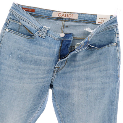 【新品】ガウディ GAUDI JEANS MARTIN ストレッチ コットン デニムパンツ ジーンズ ライトブルー【 34 】【 状態ランクN 】【 メンズ 】