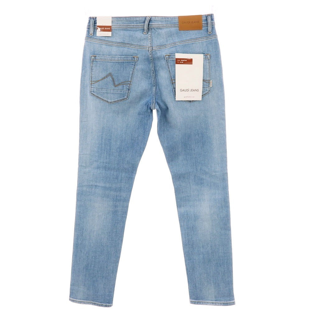 【新品】ガウディ GAUDI JEANS MARTIN ストレッチ コットン デニムパンツ ジーンズ ライトブルー【 サイズ34 】【 状態ランクN 】【 メンズ 】 [BPD]