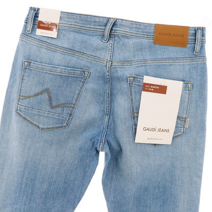 【新品】ガウディ GAUDI JEANS MARTIN ストレッチ コットン デニムパンツ ジーンズ ライトブルー【 34 】【 状態ランクN 】【 メンズ 】