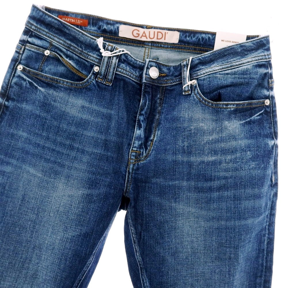 【新品】ガウディ GAUDI JEANS MARTIN ストレッチ コットン デニムパンツ ジーンズ ネイビー【サイズ34】【 状態ランクN 】【 メンズ 】[CPD]