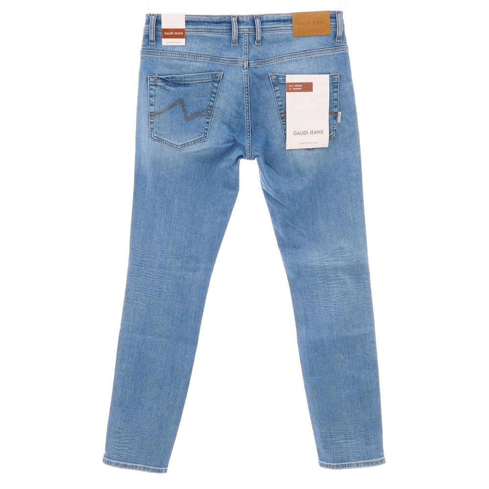 【新品】ガウディ GAUDI JEANS BRUCE ストレッチ コットン デニムパンツ ジーンズ ライトブルー【サイズ34】【 状態ランクN 】【 メンズ 】[CPD]