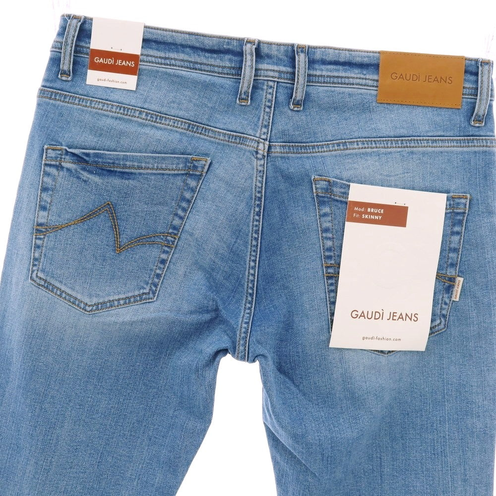 【新品】ガウディ GAUDI JEANS BRUCE ストレッチ コットン デニムパンツ ジーンズ ライトブルー【サイズ34】【 状態ランクN 】【 メンズ 】[CPD]