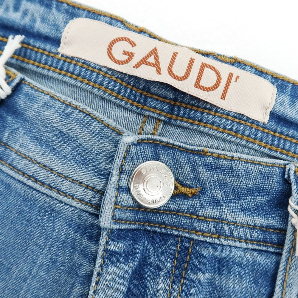【新品】ガウディ GAUDI JEANS BRUCE ストレッチ コットン デニムパンツ ジーンズ ライトブルー【サイズ34】【 状態ランクN 】【 メンズ 】[CPD]