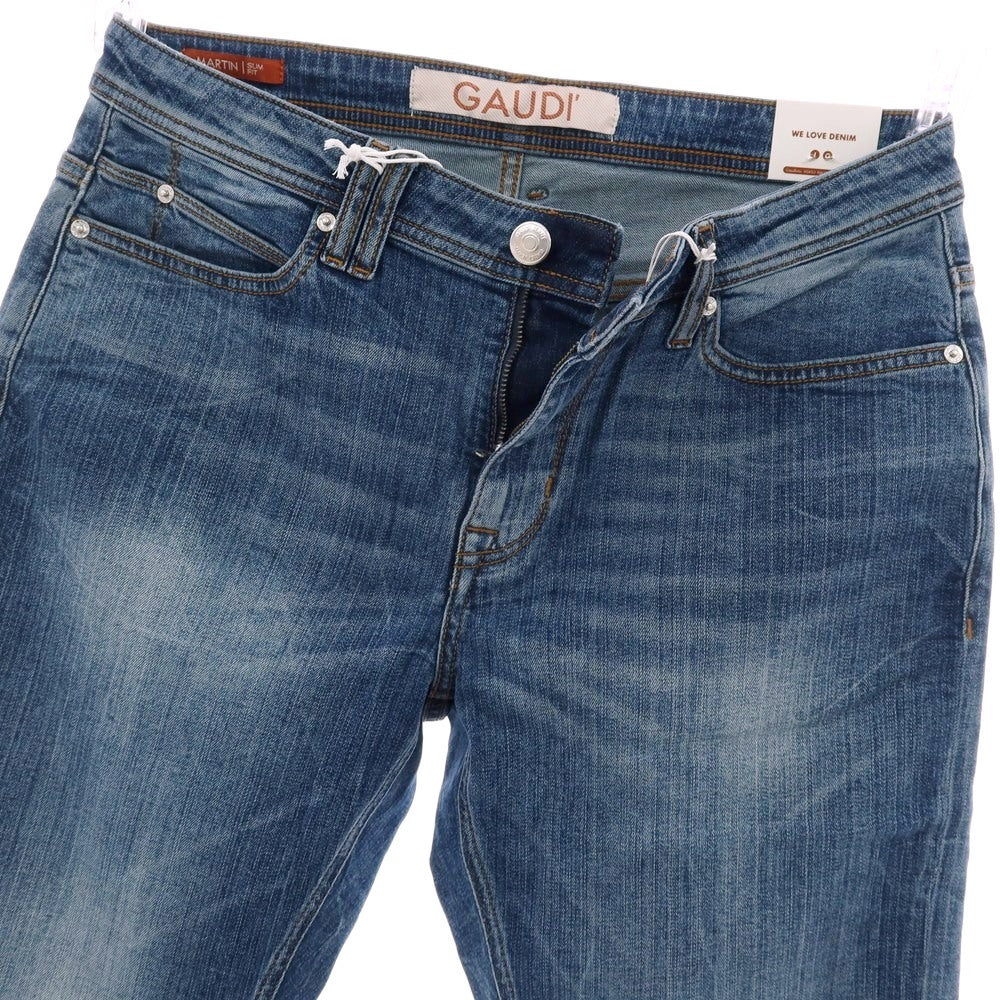 【新品】ガウディ GAUDI JEANS MARTIN ストレッチ コットン デニムパンツ ジーンズ ブルー【サイズ34】【 状態ランクN 】【 メンズ 】[CPD]