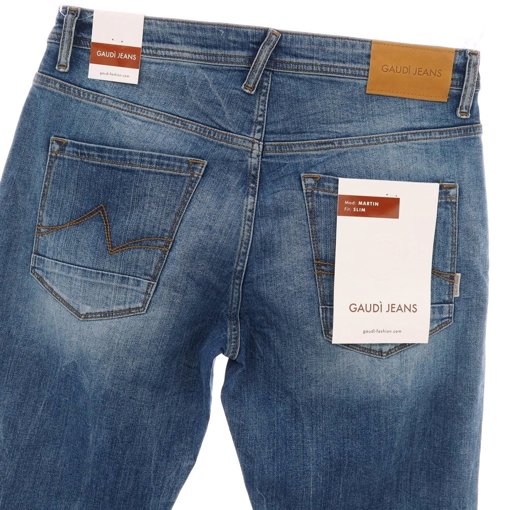 【新品】ガウディ GAUDI JEANS MARTIN ストレッチ コットン デニムパンツ ジーンズ ブルー【サイズ34】【 状態ランクN 】【 メンズ 】[CPD]