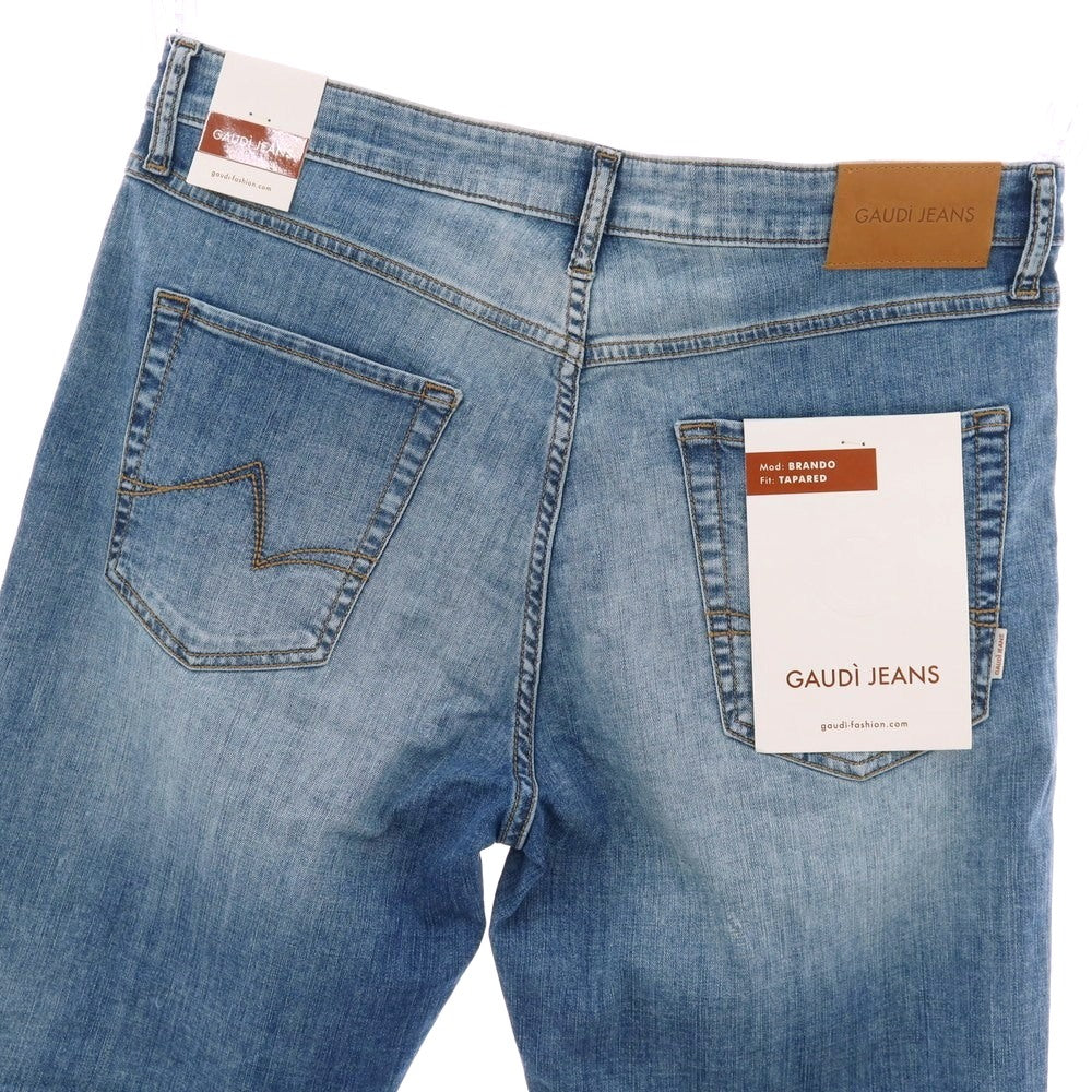 【新品】ガウディ GAUDI JEANS BRANDO ストレッチ コットン デニムパンツ ジーンズ ブルー【 サイズ34 】【 状態ランクN 】【 メンズ 】 [BPD]