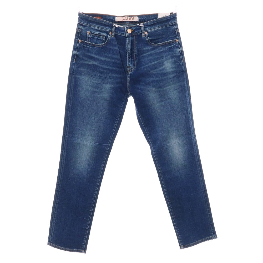 【新品】ガウディ GAUDI JEANS JUSTIN ストレッチ コットン デニムパンツ ジーンズ ネイビー【 サイズ34 】【 状態ランクN 】【 メンズ 】 [BPD]