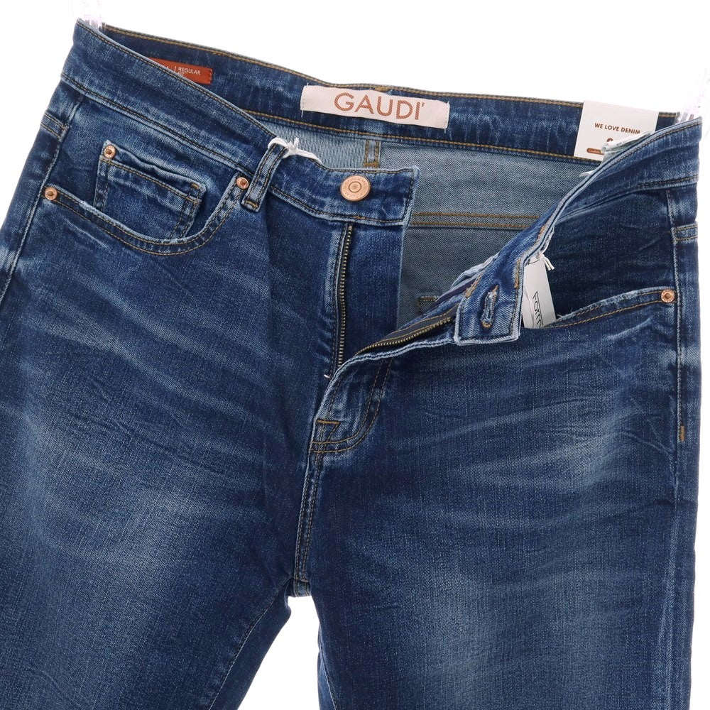【新品】ガウディ GAUDI JEANS JUSTIN ストレッチ コットン デニムパンツ ジーンズ ネイビー【 サイズ34 】【 状態ランクN 】【 メンズ 】 [BPD]