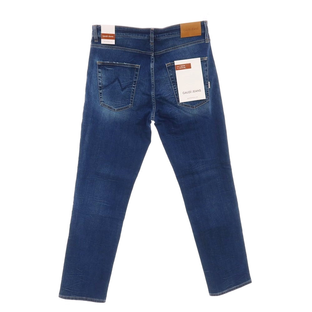 【新品】ガウディ GAUDI JEANS JUSTIN ストレッチ コットン デニムパンツ ジーンズ ネイビー【 サイズ34 】【 状態ランクN 】【 メンズ 】 [BPD]