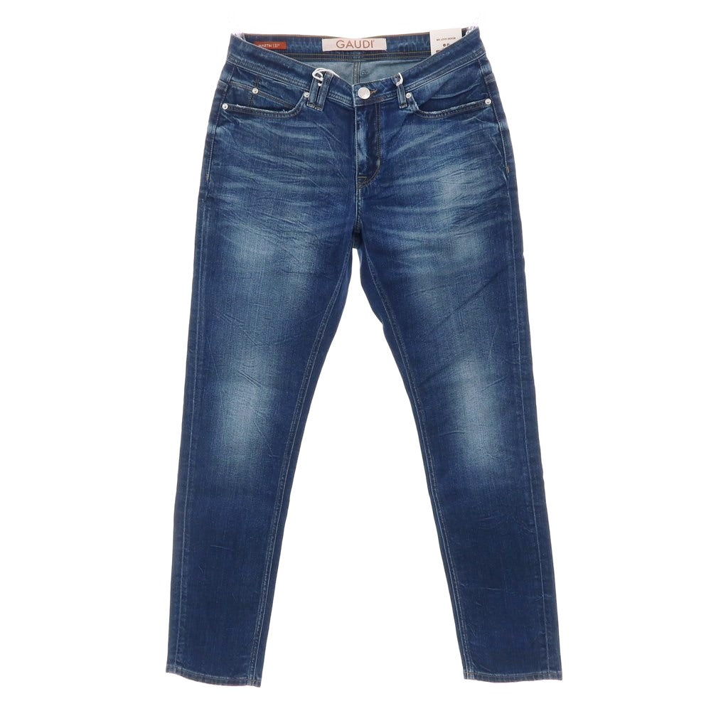 【新品】ガウディ GAUDI JEANS MARTIN ストレッチ コットン デニムパンツ ジーンズ ネイビー【サイズ34】【 状態ランクN 】【 メンズ 】[CPD]