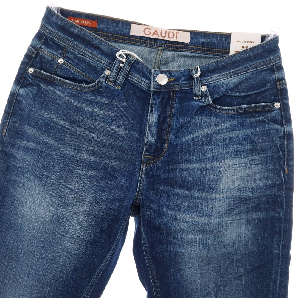 【新品】ガウディ GAUDI JEANS MARTIN ストレッチ コットン デニムパンツ ジーンズ ネイビー【サイズ34】【 状態ランクN 】【 メンズ 】[CPD]