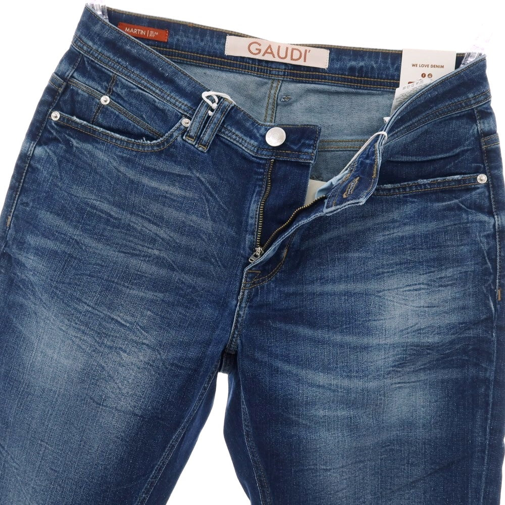【新品】ガウディ GAUDI JEANS MARTIN ストレッチ コットン デニムパンツ ジーンズ ネイビー【サイズ34】【 状態ランクN 】【 メンズ 】[CPD]