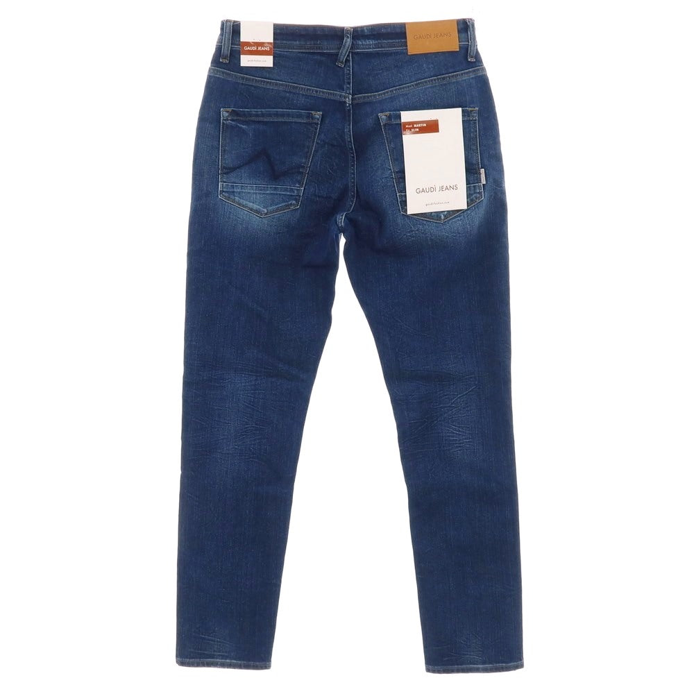 【新品】ガウディ GAUDI JEANS MARTIN ストレッチ コットン デニムパンツ ジーンズ ネイビー【サイズ34】【 状態ランクN 】【 メンズ 】[CPD]