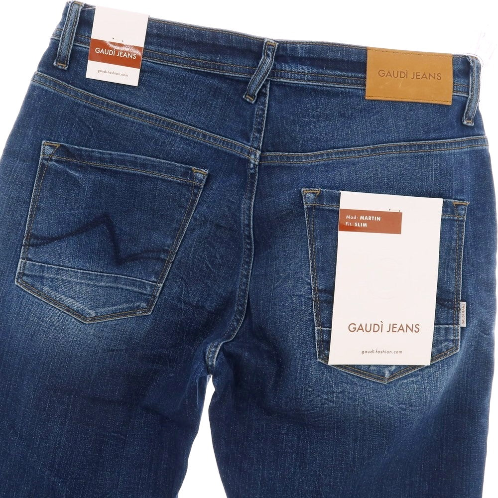【新品】ガウディ GAUDI JEANS MARTIN ストレッチ コットン デニムパンツ ジーンズ ネイビー【サイズ34】【 状態ランクN 】【 メンズ 】[CPD]