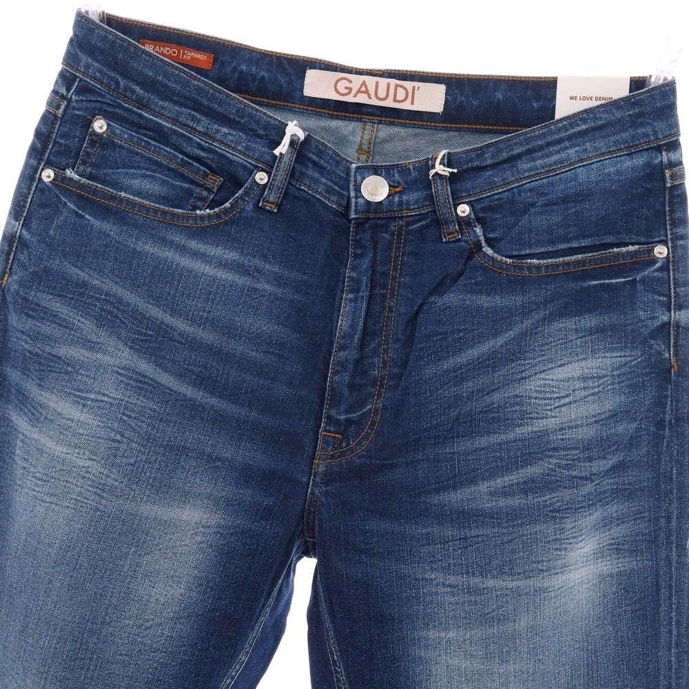 【新品】ガウディ GAUDI JEANS BRANDO ストレッチ コットン デニムパンツ ジーンズ ネイビー【 34 】【 状態ランクN 】【 メンズ 】