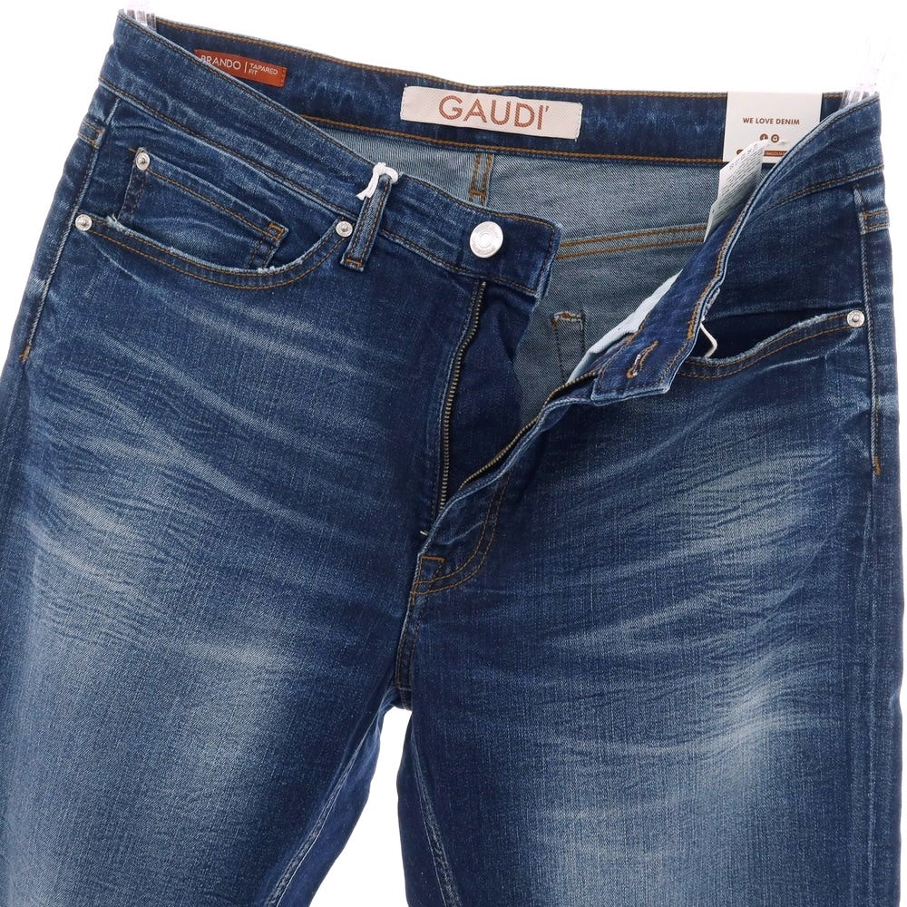 【新品】ガウディ GAUDI JEANS BRANDO ストレッチ コットン デニムパンツ ジーンズ ネイビー【 34 】【 状態ランクN 】【 メンズ 】