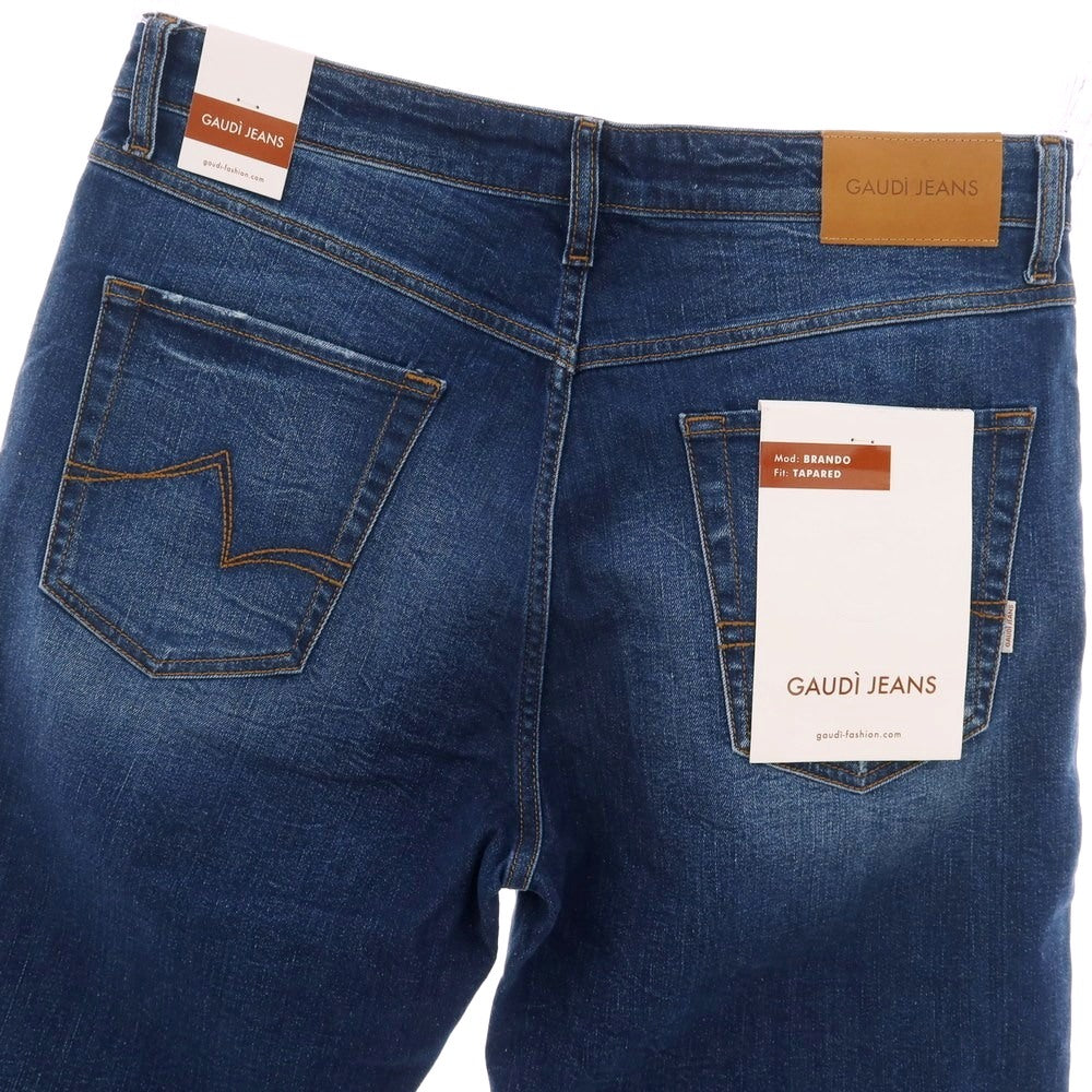 【新品】ガウディ GAUDI JEANS BRANDO ストレッチ コットン デニムパンツ ジーンズ ネイビー【 34 】【 状態ランクN 】【 メンズ 】