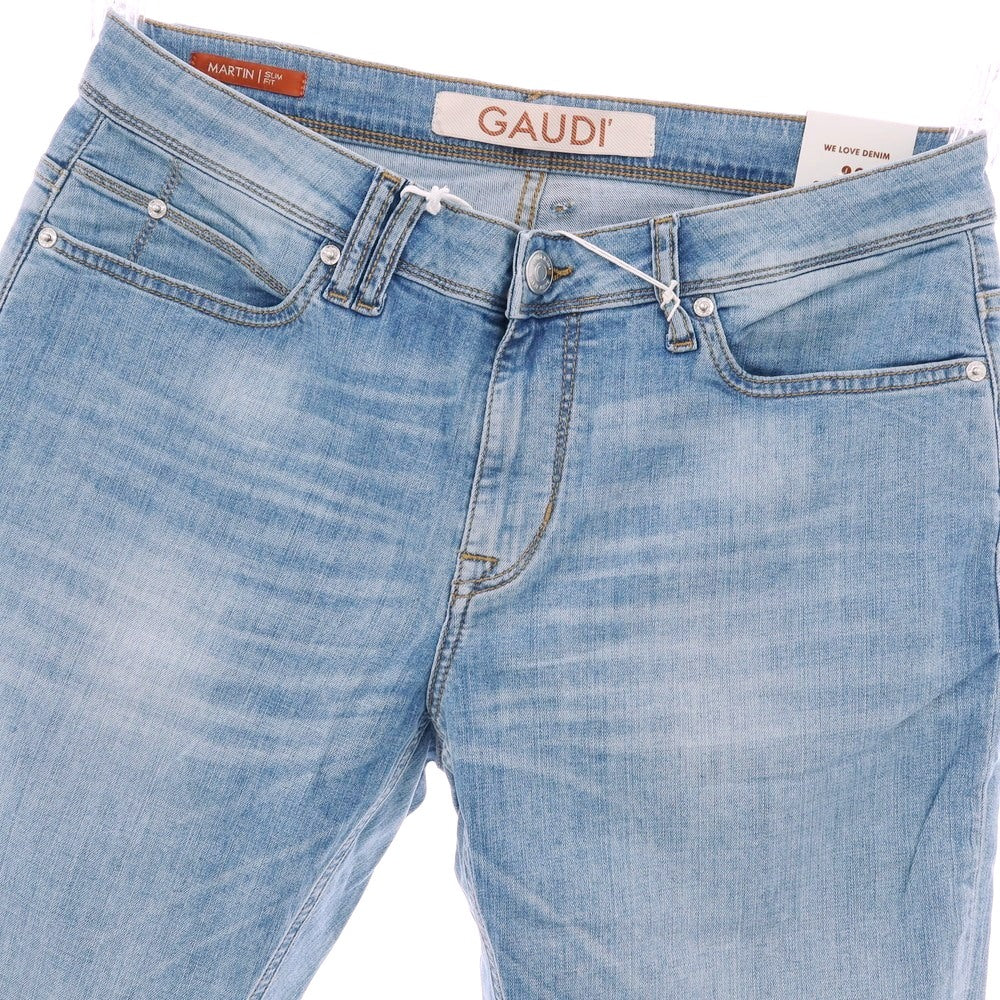【新品】ガウディ GAUDI JEANS MARTIN ストレッチ コットン デニムパンツ ジーンズ ライトブルー【サイズ34】【 状態ランクN 】【 メンズ 】[CPD]