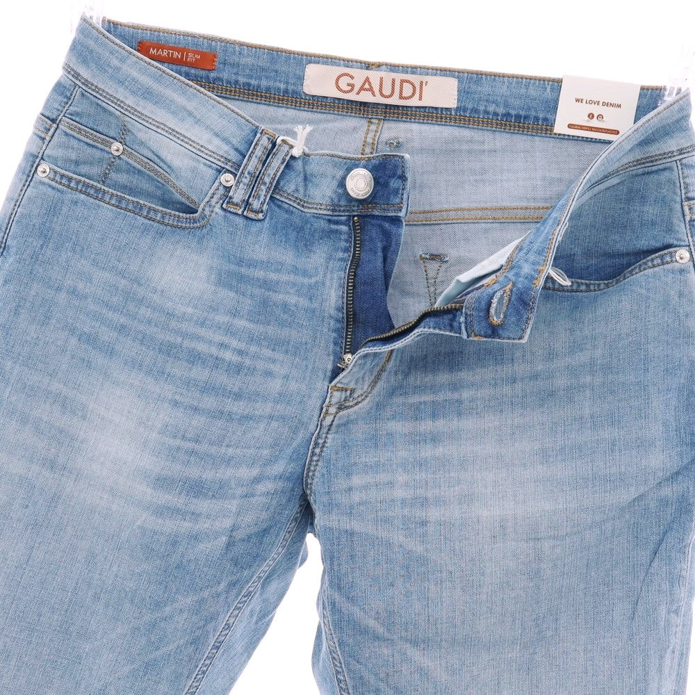 【新品】ガウディ GAUDI JEANS MARTIN ストレッチ コットン デニムパンツ ジーンズ ライトブルー【サイズ34】【 状態ランクN 】【 メンズ 】[CPD]