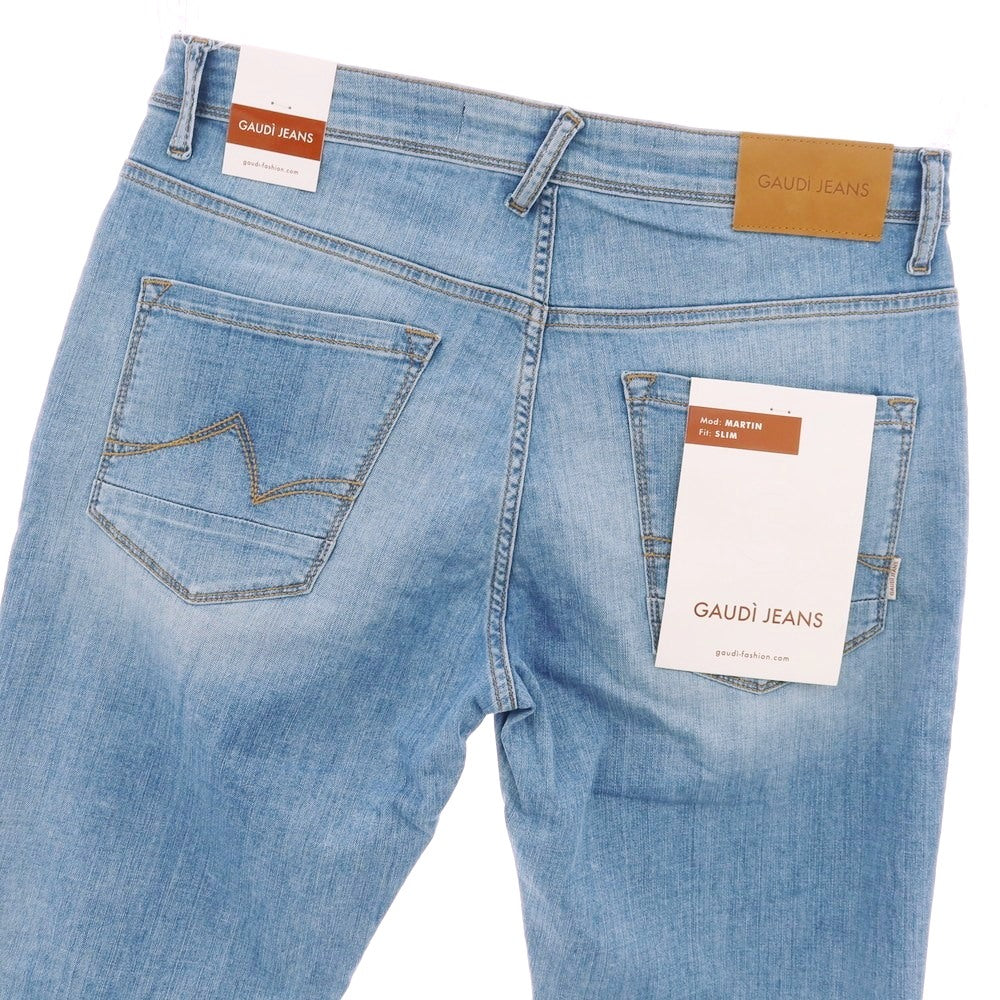 【新品】ガウディ GAUDI JEANS MARTIN ストレッチ コットン デニムパンツ ジーンズ ライトブルー【サイズ34】【 状態ランクN 】【 メンズ 】[CPD]
