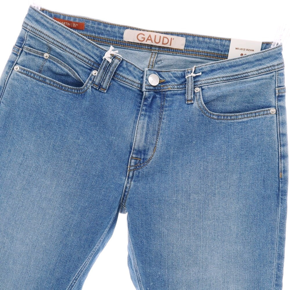 【新品】ガウディ GAUDI JEANS MARTIN ストレッチ コットン デニムパンツ ジーンズ ブルー【 34 】【 状態ランクN 】【 メンズ 】