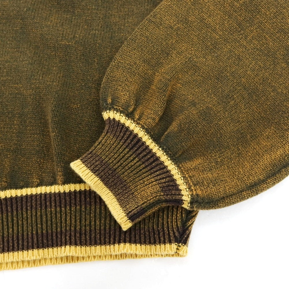 【中古】ヒロキツズキ HIROKI TSUZUKI 2025年秋冬 コットン系 Vネック プルオーバーニット カーキ【 F（M位） 】【 状態ランクA 】【 メンズ 】