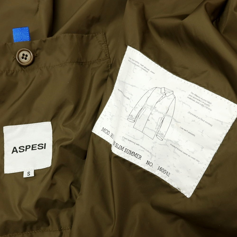 【中古】アスペジ ASPESI ナイロン ステンカラーコート オリーブ【サイズS】【 状態ランクC 】【 メンズ 】