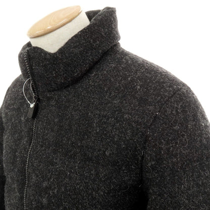 【中古】アスペジ ASPESI ウール ハリスツイード スタンドカラー ダブルジップ ダウンジャケット ブラックxグレー【 S 】【 状態ランクB 】【 メンズ 】