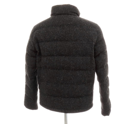 【中古】アスペジ ASPESI ウール ハリスツイード スタンドカラー ダブルジップ ダウンジャケット ブラックxグレー【 S 】【 状態ランクB 】【 メンズ 】