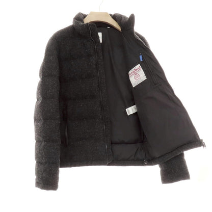 【中古】アスペジ ASPESI ウール ハリスツイード スタンドカラー ダブルジップ ダウンジャケット ブラックxグレー【 S 】【 状態ランクB 】【 メンズ 】