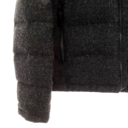 【中古】アスペジ ASPESI ウール ハリスツイード スタンドカラー ダブルジップ ダウンジャケット ブラックxグレー【 S 】【 状態ランクB 】【 メンズ 】