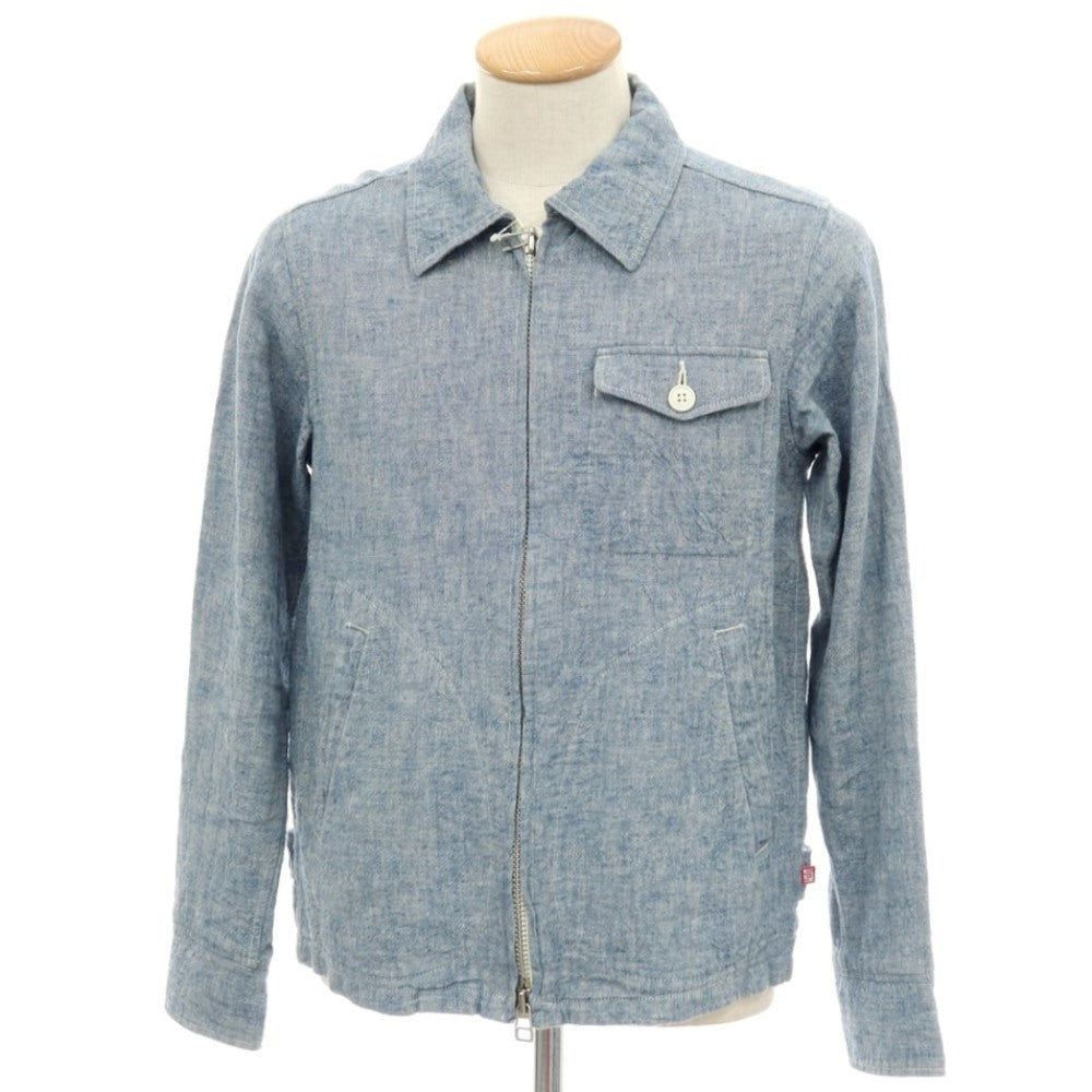 【中古】エスダブル S/DOUBLE リネン ダブルジップ スイングトップ ライトブルー【サイズJP S】【 状態ランクC 】【 メンズ 】