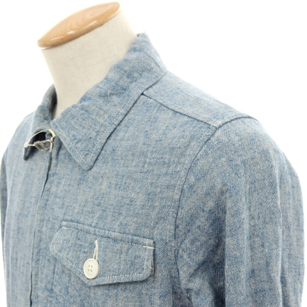 【中古】エスダブル S/DOUBLE リネン ダブルジップ スイングトップ ライトブルー【サイズJP S】【 状態ランクC 】【 メンズ 】