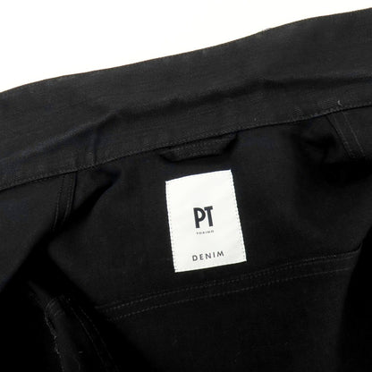 【中古】ピーティートリノ デニム PT TORINO DENIM Double Black Denim Jacket ストレッチコットン デニムジャケット ブラック【 48 】【 状態ランクB 】【 メンズ 】