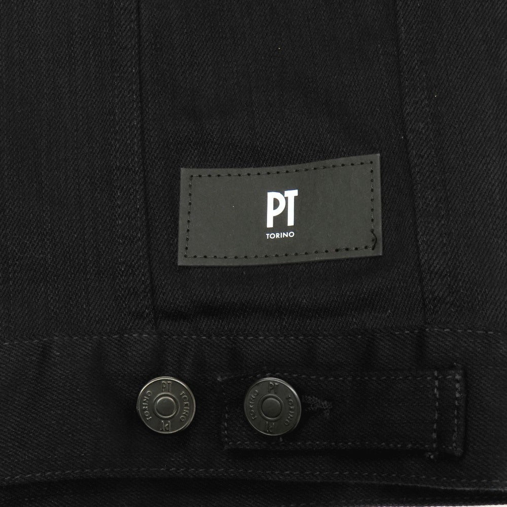 【中古】ピーティートリノ デニム PT TORINO DENIM Double Black Denim Jacket ストレッチコットン デニムジャケット ブラック【 サイズ48 】【 状態ランクB 】【 メンズ 】 [APD]