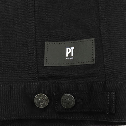 【中古】ピーティートリノ デニム PT TORINO DENIM Double Black Denim Jacket ストレッチコットン デニムジャケット ブラック【 48 】【 状態ランクB 】【 メンズ 】