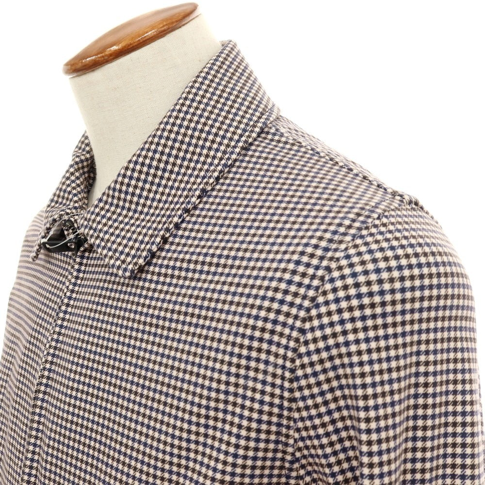 【中古】チルコロ1901 CIRCOLO 1901 コットン ジャージー チェック プリント ダブルジップ スイングトップ ピンクベージュxブラック【サイズM】【 状態ランクB 】【 メンズ 】