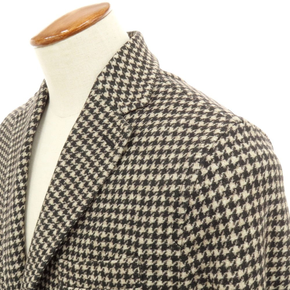 【中古】チルコロ1901 CIRCOLO 1901 コットンジャージー ハウンドトゥース プリント 2B カジュアルジャケット ベージュxブラック【 46 】【 状態ランクB 】【 メンズ 】