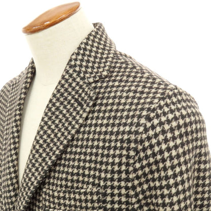 【中古】チルコロ1901 CIRCOLO 1901 コットンジャージー ハウンドトゥース プリント 2B カジュアルジャケット ベージュxブラック【 46 】【 状態ランクB 】【 メンズ 】