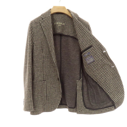 【中古】チルコロ1901 CIRCOLO 1901 コットンジャージー ハウンドトゥース プリント 2B カジュアルジャケット ベージュxブラック【 46 】【 状態ランクB 】【 メンズ 】