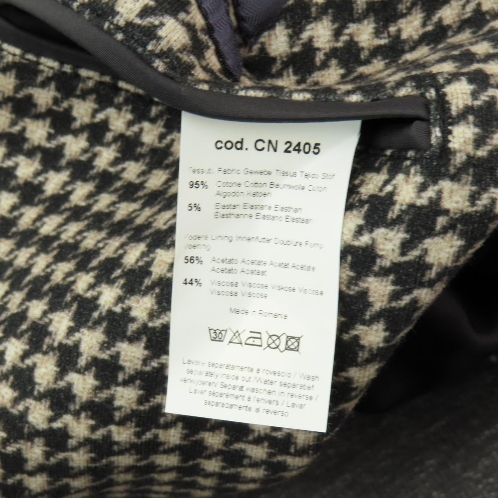 【中古】チルコロ1901 CIRCOLO 1901 コットンジャージー ハウンドトゥース プリント 2B カジュアルジャケット ベージュxブラック【 46 】【 状態ランクB 】【 メンズ 】