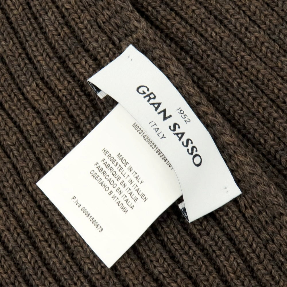 【中古】グランサッソ GRAN SASSO ミドルゲージウール ニットマフラー グレイッシュブラウン【 状態ランクB 】【 メンズ 】