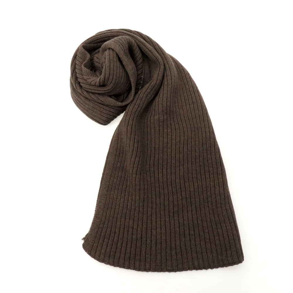 【中古】グランサッソ GRAN SASSO ミドルゲージウール ニットマフラー グレイッシュブラウン【 状態ランクB 】【 メンズ 】